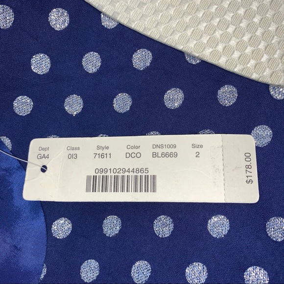 J. Crew Blue Silver Dot Silk Sleeveless Dress NWT - Picture 11 of 16